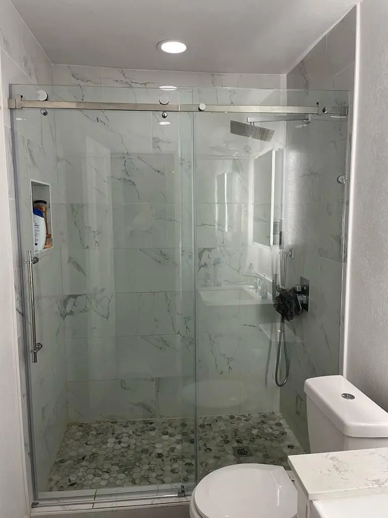 Bath sliding barra cuadrada brush nickel